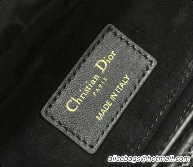 Best Grade Dior Small Lady D-Joy Bag in Satin and Strass Black 2026 M06130408 