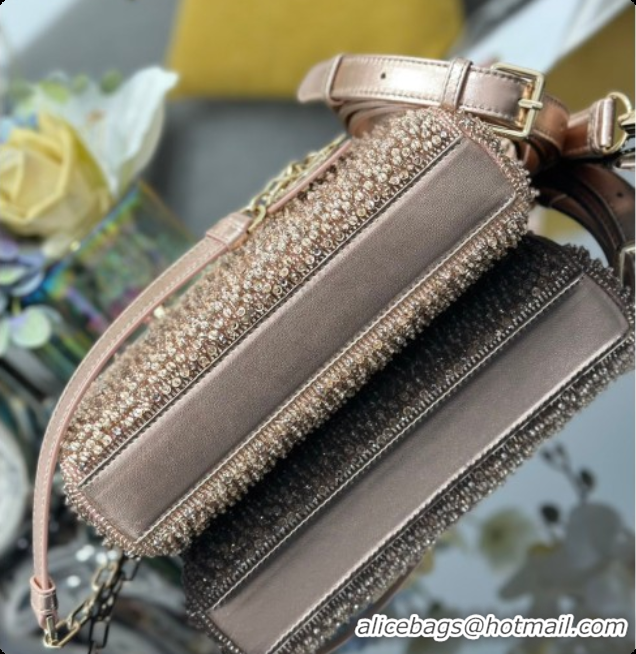 Low Price Dior Small Lady D-Joy Bag in Satin and Strass Pink 2026 M06130408