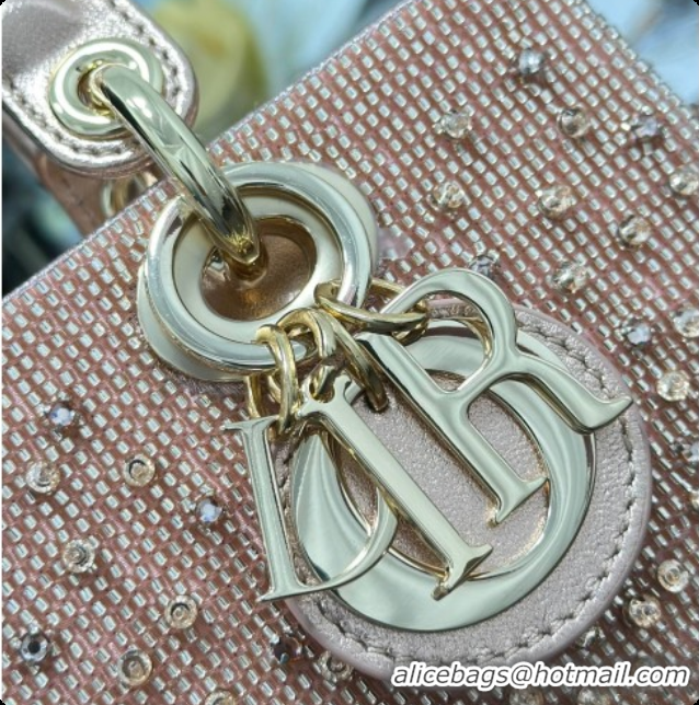 Low Price Dior Small Lady D-Joy Bag in Satin and Strass Pink 2026 M06130408