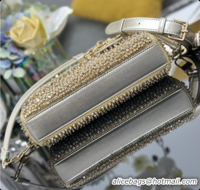 Unique Style Dior Small Lady D-Joy Bag in Satin and Strass Gold 2026 M0613 0408