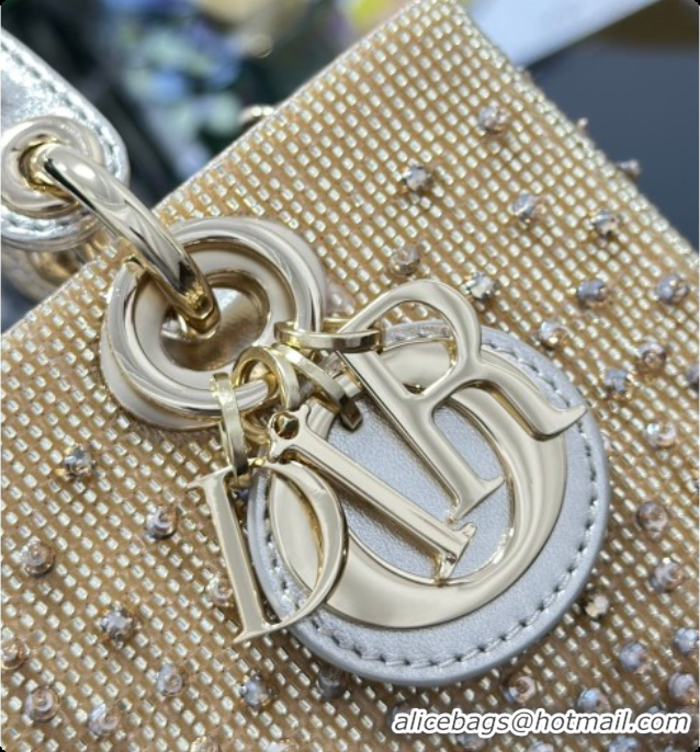 Unique Style Dior Small Lady D-Joy Bag in Satin and Strass Gold 2026 M0613 0408