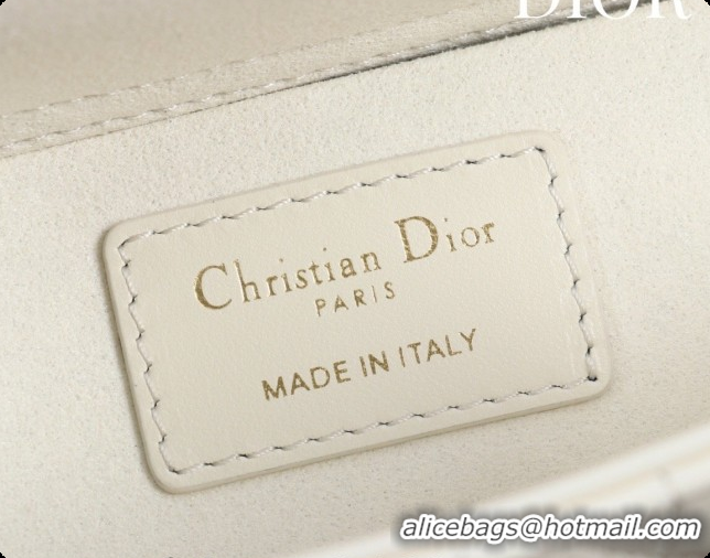 Top Quality Dior Small Lady D-Joy Bag in Cannage Lambskin with Bow White/Black 2026 D9240