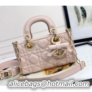 Good Looking Dior Mini Lady D-Joy Bag in Cannage Lambskin with Bow Blush Pink 2026 D9240