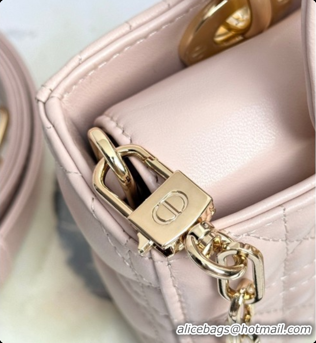 Good Looking Dior Mini Lady D-Joy Bag in Cannage Lambskin with Bow Blush Pink 2026 D9240