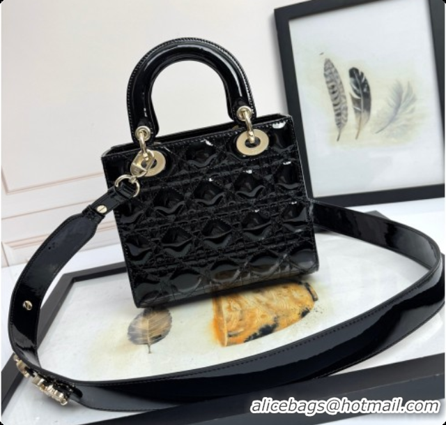 Best Product Dior Small Lady Dior My ABCDior Bag in Patent Cannage Leather with Bow Black 2026 D6604