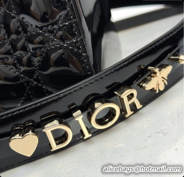 Best Product Dior Small Lady Dior My ABCDior Bag in Patent Cannage Leather with Bow Black 2026 D6604