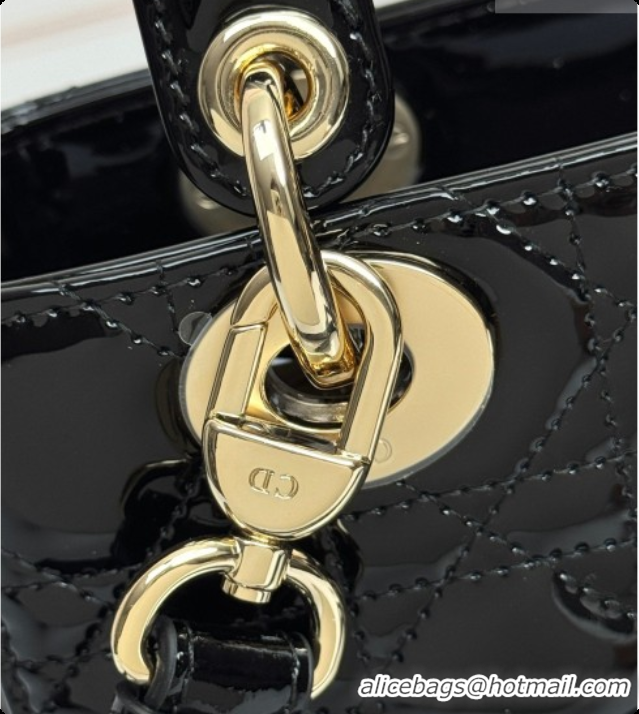 Best Product Dior Small Lady Dior My ABCDior Bag in Patent Cannage Leather with Bow Black 2026 D6604