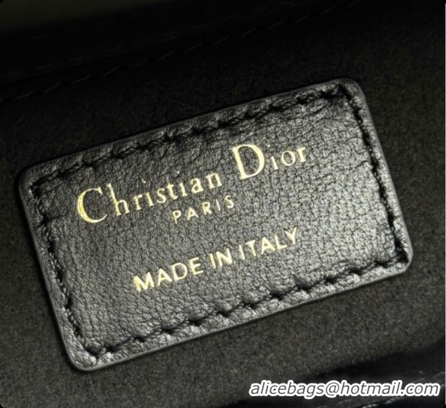 Good Quality Dior Small Lady Dior My ABCDior Bag in Cannage Lambskin with Bow Black 2026 D6604