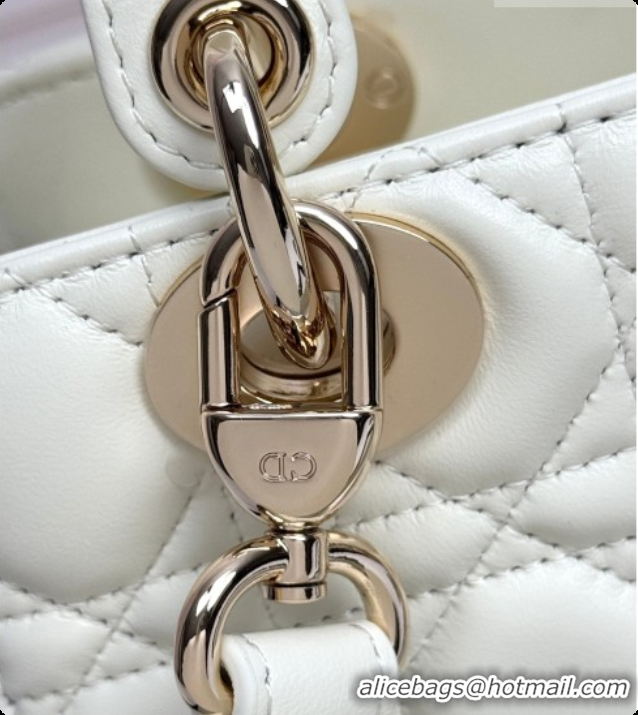 Top Design Dior Small Lady Dior My ABCDior Bag in Cannage Lambskin with Bow White 2026 D6604