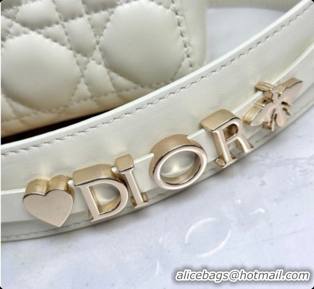 Top Design Dior Small Lady Dior My ABCDior Bag in Cannage Lambskin with Bow White 2026 D6604