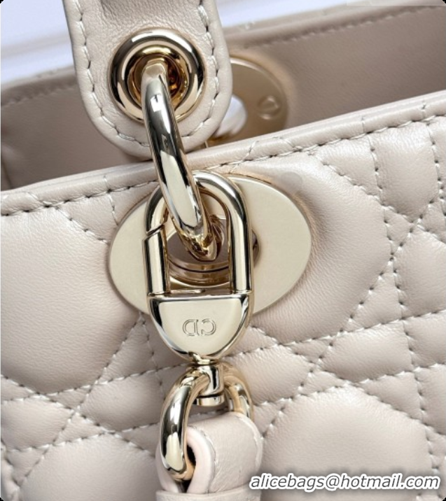 Best Price Dior Small Lady Dior My ABCDior Bag in Cannage Lambskin with Bow Beige Apricot 2026 D6604