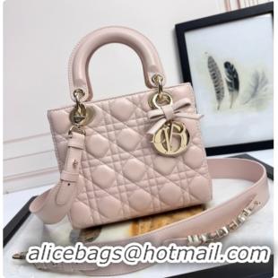 Charming Dior Small Lady Dior My ABCDior Bag in Cannage Lambskin with Bow Blush Pink 2026 D6604