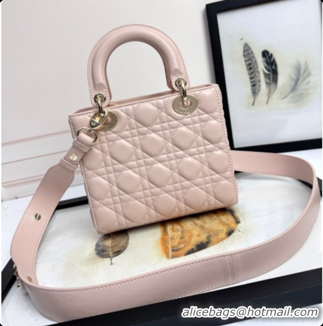 Charming Dior Small Lady Dior My ABCDior Bag in Cannage Lambskin with Bow Blush Pink 2026 D6604