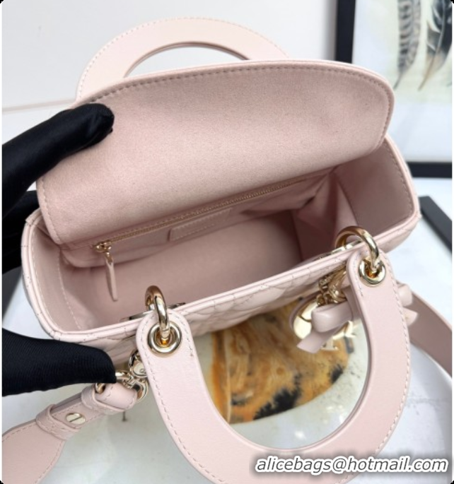 Charming Dior Small Lady Dior My ABCDior Bag in Cannage Lambskin with Bow Blush Pink 2026 D6604