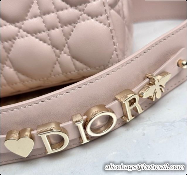 Charming Dior Small Lady Dior My ABCDior Bag in Cannage Lambskin with Bow Blush Pink 2026 D6604