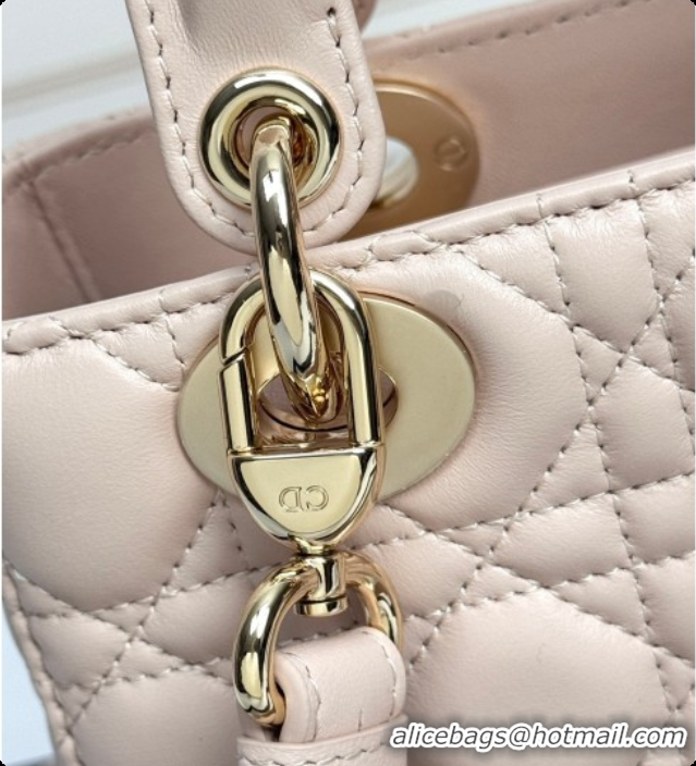 Charming Dior Small Lady Dior My ABCDior Bag in Cannage Lambskin with Bow Blush Pink 2026 D6604