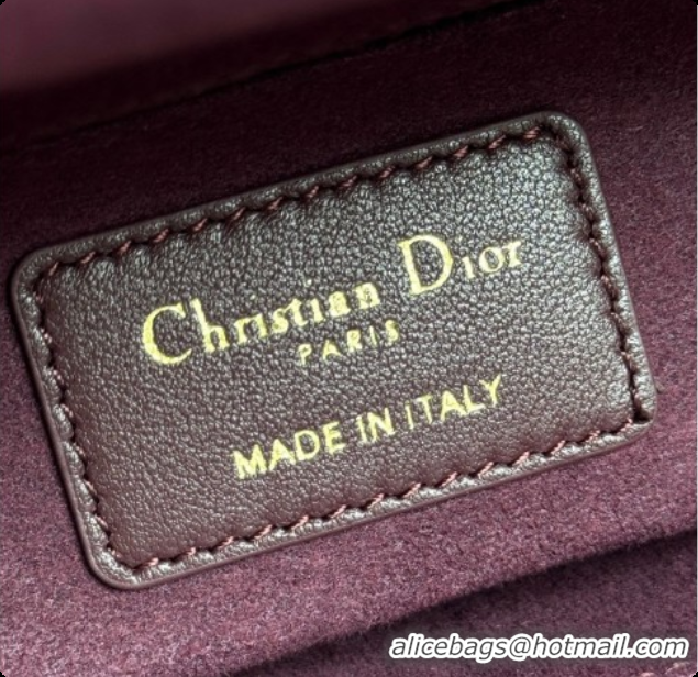 Cheap Price Dior Small Lady Dior My ABCDior Bag in Cannage Lambskin with Bow Burgundy 2026 D6604