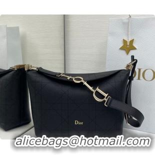 Luxury Cheap Dior Small Diorly Bag in Cannage Flat Calfskin Leather Black 2026 0408102