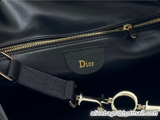 Luxury Cheap Dior Small Diorly Bag in Cannage Flat Calfskin Leather Black 2026 0408102