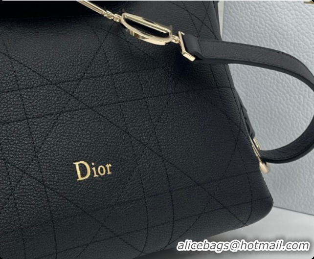 Luxury Cheap Dior Small Diorly Bag in Cannage Flat Calfskin Leather Black 2026 0408102