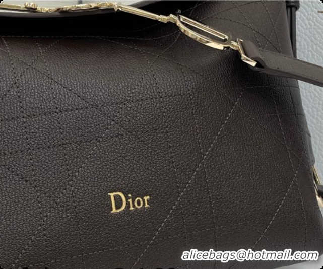 Hot Style Dior Small Diorly Bag in Cannage Flat Calfskin Leather Brown 2026 0408103