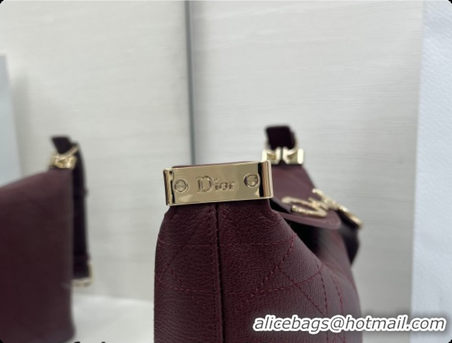 Purchase Dior Small Diorly Bag in Cannage Flat Calfskin Leather Burgundy 2026 0408104