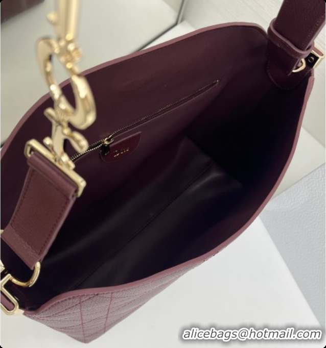 Purchase Dior Small Diorly Bag in Cannage Flat Calfskin Leather Burgundy 2026 0408104