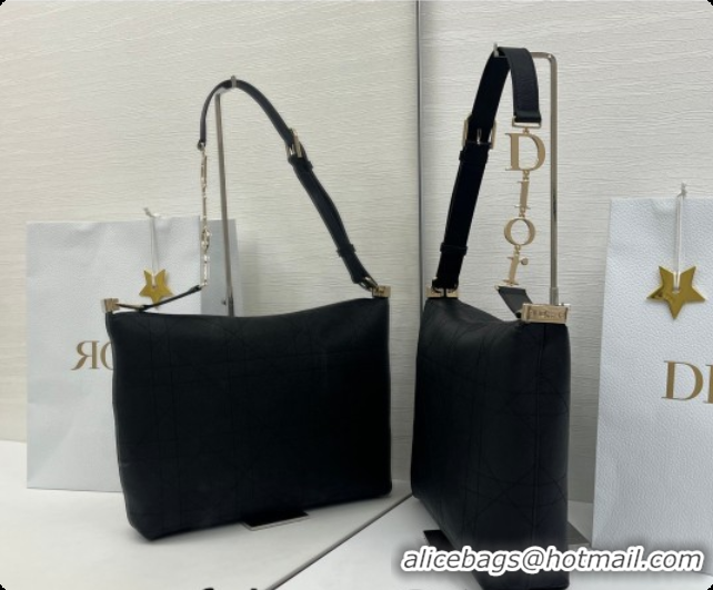 Buy Luxury Dior Medium Diorly Bag in Cannage Flat Calfskin Leather Black 2026 0408106