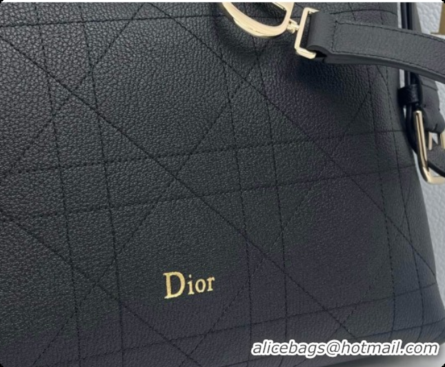 Buy Luxury Dior Medium Diorly Bag in Cannage Flat Calfskin Leather Black 2026 0408106