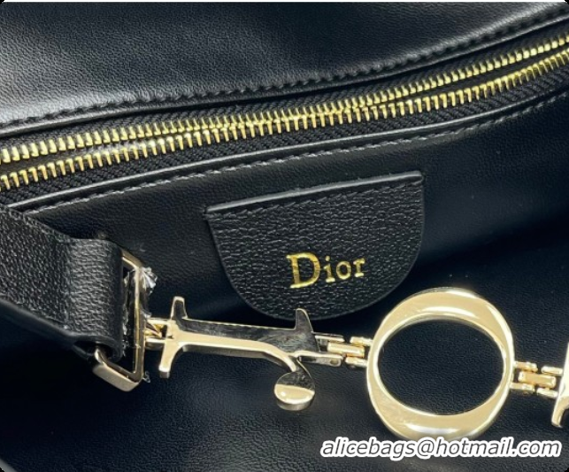 Buy Luxury Dior Medium Diorly Bag in Cannage Flat Calfskin Leather Black 2026 0408106