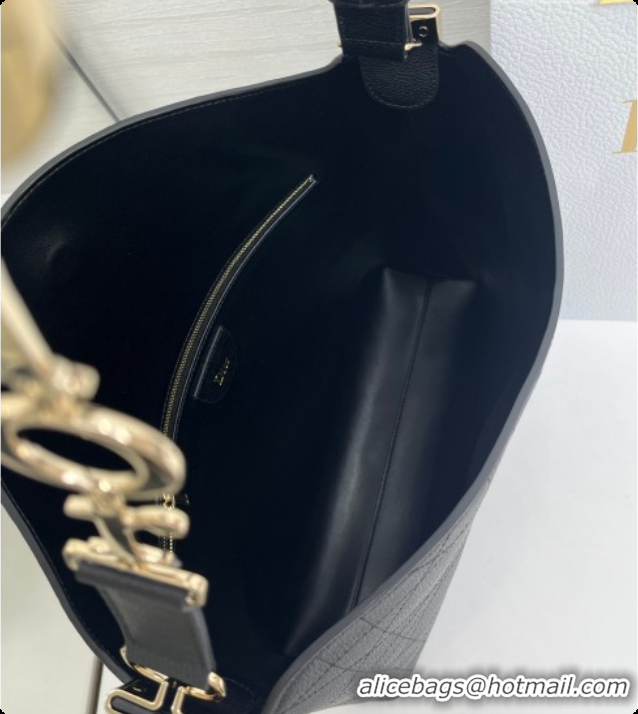 Buy Luxury Dior Medium Diorly Bag in Cannage Flat Calfskin Leather Black 2026 0408106
