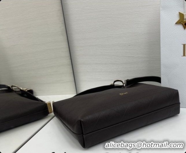Shop Cheap Dior Medium Diorly Bag in Cannage Flat Calfskin Leather Brown 2026 0408107