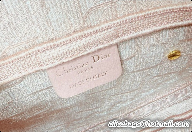 Stylish Dior Dioramour Medium Saddle Bag with Strap in Soupir Pink Dior Oblique Embroidery and White Lace 2026 0408110