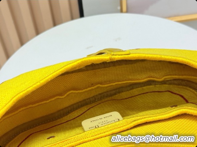 Perfect Dior Medium Saddle Bag with Strap in Yellow and Red Book Cover Embroidery 2026 D9930
