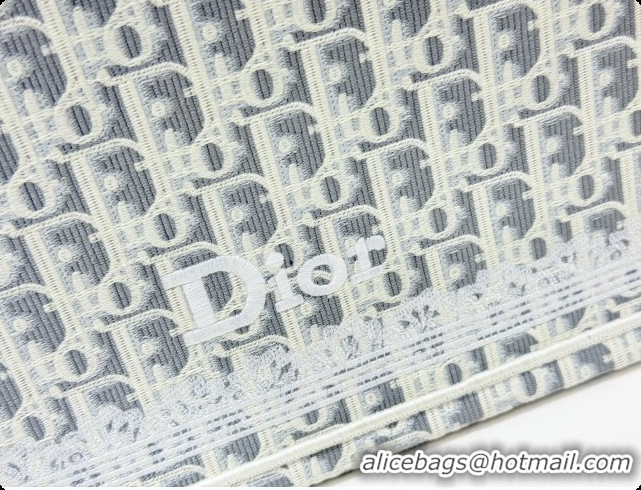 Good Quality Dior Men's Large Book Tote Bag in Latte White and Grey Dior Oblique Embroidery and White Lace 2026 8833