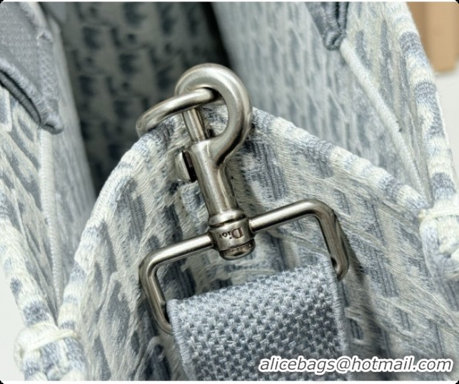 Good Quality Dior Men's Large Book Tote Bag in Latte White and Grey Dior Oblique Embroidery and White Lace 2026 8833