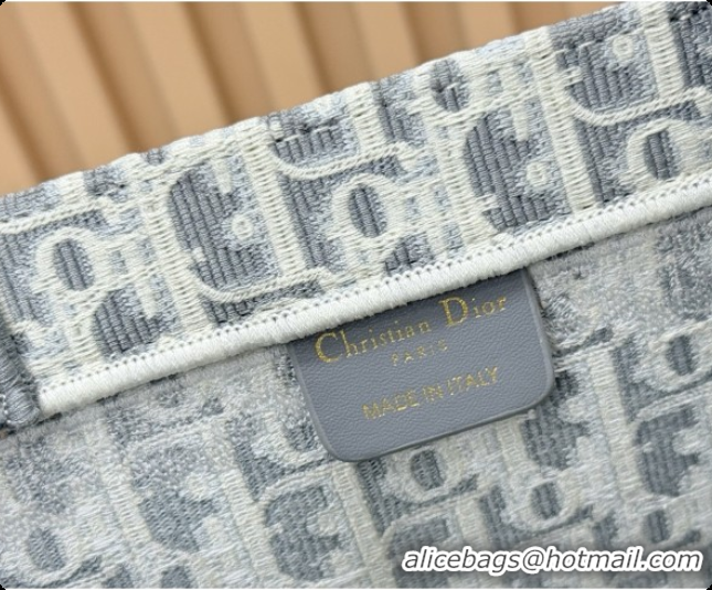 Good Quality Dior Men's Large Book Tote Bag in Latte White and Grey Dior Oblique Embroidery and White Lace 2026 8833