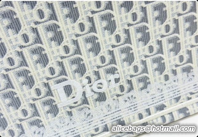 Best Price Dior Men's Medium Book Tote Bag in Latte White and Grey Dior Oblique Embroidery and White Lace 2026 8834