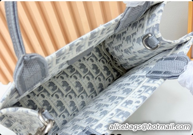 Big Discount Dior Men's Small Book Tote Bag in Latte White and Grey Dior Oblique Embroidery and White Lace 2026 8833