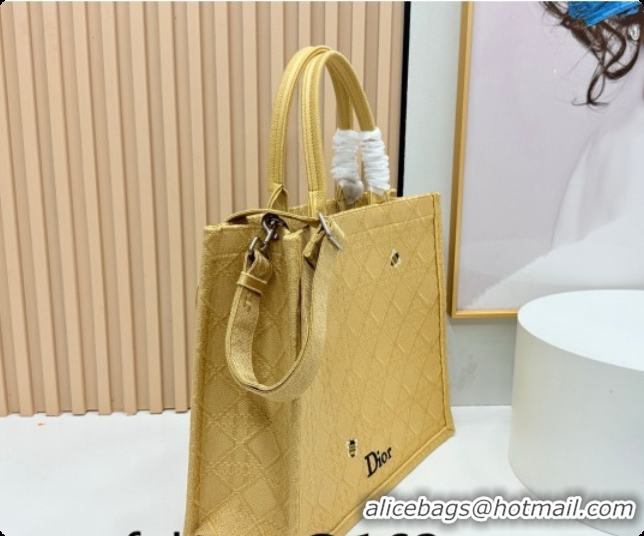 Luxurious Dior Men's Large Book Tote Bag in Cannage Embroidery and Bees Gold-Tone 0408116 2026
