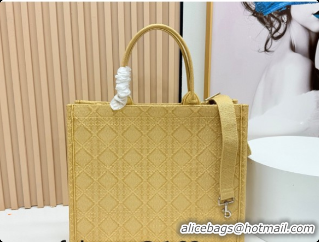 Luxurious Dior Men's Large Book Tote Bag in Cannage Embroidery and Bees Gold-Tone 0408116 2026