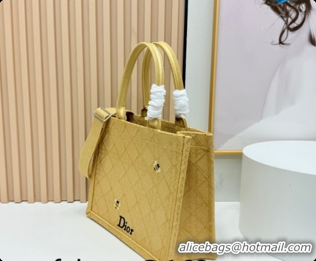 Most Popular Dior Men's Medium Book Tote Bag in Cannage Embroidery and Bees Gold-Tone 0408117 2026