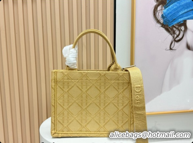 Fashion Dior Men's Small Book Tote Bag in Cannage Embroidery and Bees Gold-Tone 0408118 2026