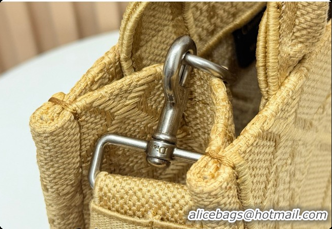 Fashion Dior Men's Small Book Tote Bag in Cannage Embroidery and Bees Gold-Tone 0408118 2026