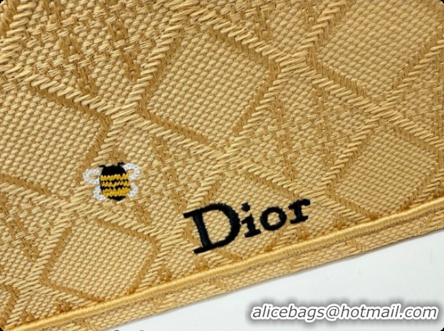 Fashion Dior Men's Small Book Tote Bag in Cannage Embroidery and Bees Gold-Tone 0408118 2026