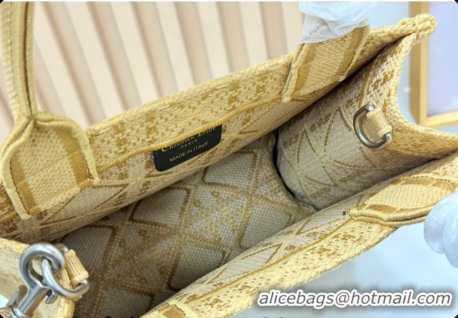 Fashion Dior Men's Small Book Tote Bag in Cannage Embroidery and Bees Gold-Tone 0408118 2026