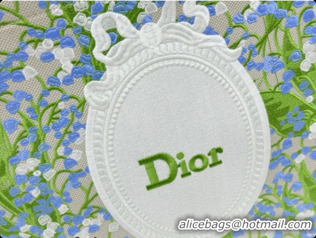 Low Cost Dior Men's Large Book Tote Bag in Multicolor Blue of the Valley Embroidery with Dior Médaillon 0408119 2026