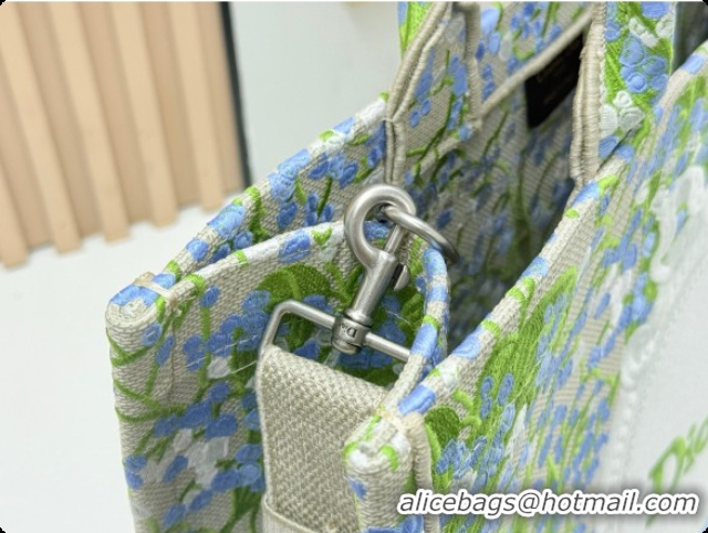 Low Cost Dior Men's Large Book Tote Bag in Multicolor Blue of the Valley Embroidery with Dior Médaillon 0408119 2026