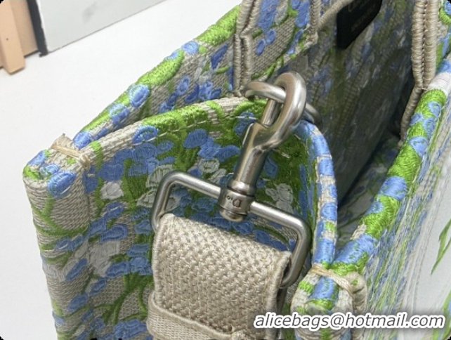Trendy Design Dior Men's Medium Book Tote Bag in Multicolor Blue of the Valley Embroidery with Dior Médaillon 0408120 20