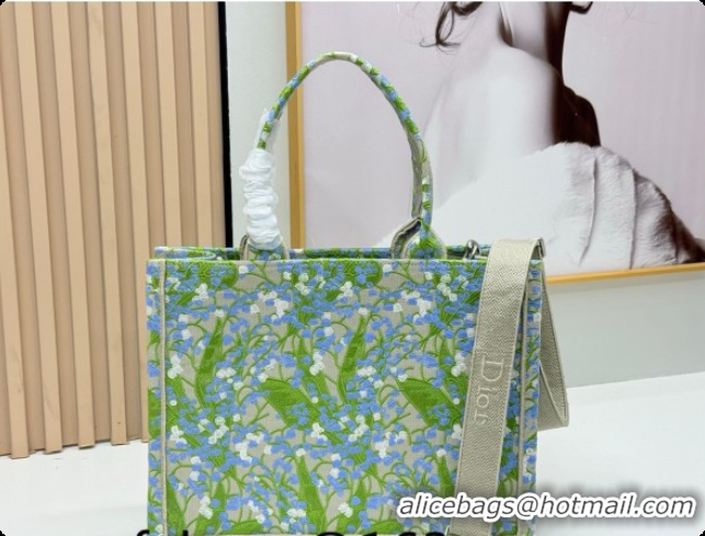 Trendy Design Dior Men's Medium Book Tote Bag in Multicolor Blue of the Valley Embroidery with Dior Médaillon 0408120 20